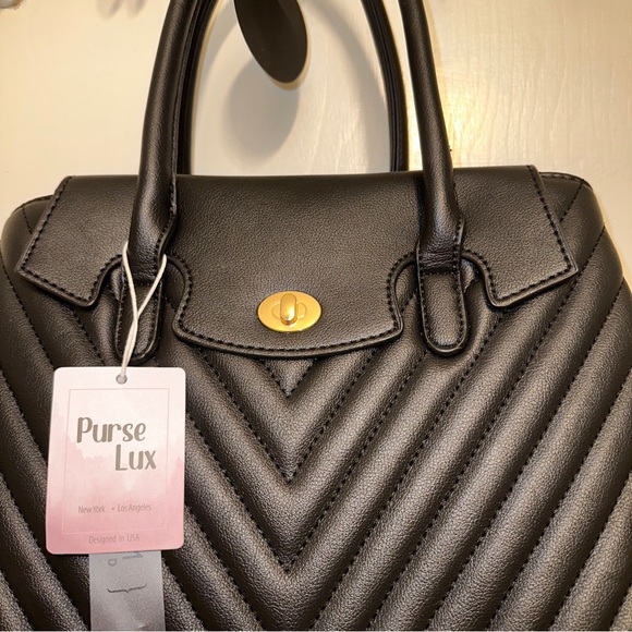 WOMEN'S SATCHEL HANDBAG  PURSE FAUX LEATHER SHOULDER TOTE BAG 2 PIECES SET NEW - Picture 3 of 7